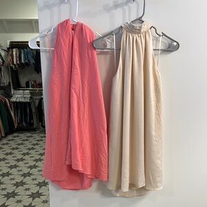 Skylar Rose halter Backless Cream and Pink/ red Dresses